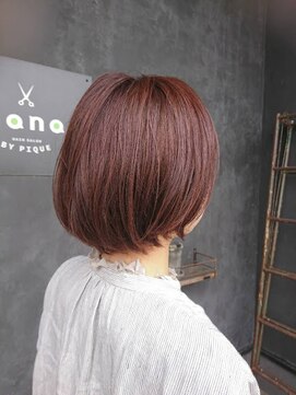 ナナ バイ ピケ(nana by pique) 大人ショートボブ/透明感カラー/ベビーピンク/マニッシュボブ