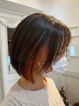 ヘアーアンドメイク エクリ 不動前店(Hair&Make equri) 【目黒不動前】春のミニボブイヤリングカラー