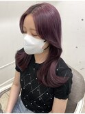 【くびれヘア×カシスピンク】小顔カット 前髪
