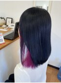 ビビットピンク×ディープパープルのアイドルインナーカラー