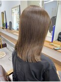 バレイヤージュ髪質改善おさまる透明感白髪染めグレージュ中野