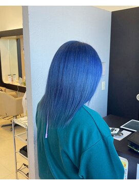 ヘアショップエヌアンドエー 久喜 栗橋店(hairshop N&A) サラ艶ロング髪質改善カラー ハイトーン/ブルー/縮毛矯正