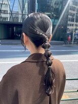 ピークアブー 原宿ハラカド(PEEK-A-BOO) 結婚式ヘア ローポニー タイトヘア 金箔 銀箔 原宿ヘアセット