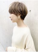 大人可愛い前髪ありのひし形マッシュショートパーマ20代30代