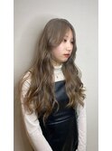 ◆ハイトーンロング【ケアwカラー】デザインカラーミルクティー