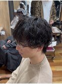 メンズ波巻パーマミディアム金沢文庫