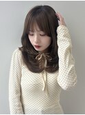 韓国ヘア/前髪カット/レイヤーカット/ベージュ/ミディアム