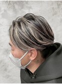 MEN’S HAIR/ブルーブラック/フェザーパーマ/ハイライト