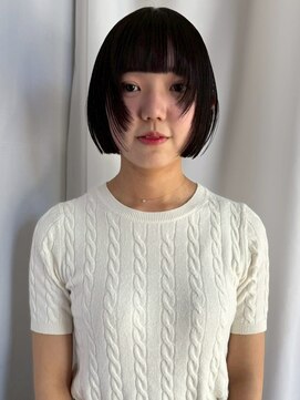 ヘアーアンドスパ フェリーチェ ミチ 野田屋町店(HAIR&SPA felice MICHI) 【feliceMICHI 別曽 遥也】黒髪 切りっぱなしボブ 姫カット 艶髪