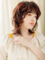 カバーヘア ブリス 北浦和(COVER HAIR bliss) ワインレッドイヤリングカラーシャギーウルフTd2北浦和20代30代