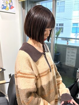 ノル 栄矢場町(nol) ぱつっとボブ×オリーブベージュ