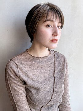 アイティー バイ アルバム 中野店(IT by ALBUM) シンプルショート_オリーブカラーハイライトカラー_57489