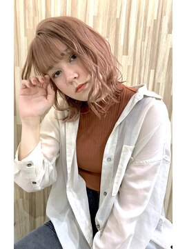 ブゾン(buZon) 【buZonブゾン】ゆるウェーブ×コーラルピンク