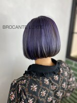 ラトリエ ブロカント 立川北口店(L'atelier BROCANTE)&nbsp;ワンレングスボブ ぶつ切りボブ wカラー カールボブ 紫髪