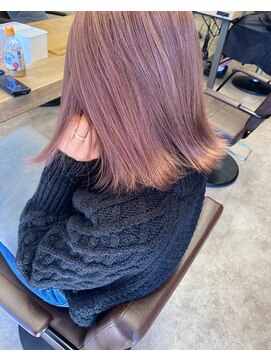 デバイス 東川口(DEVICE) 切りっぱなし外ハネボブ ミルクティーピンク