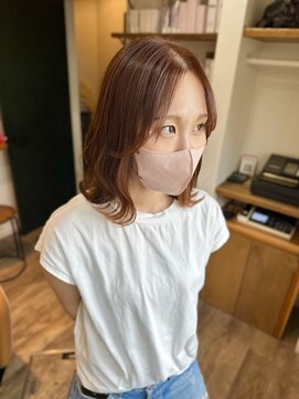 ヘアーホームイロ(Hair Home IRO) オレンジカラー×くびれボブ