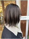 秋冬に人気柔らかグレージュブラウンナチュラルボブ【甲子園】