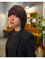 テテコケット(tete coquette)&nbsp;マッシュウルフショートに艶ブラウンカラーでおしゃれに