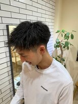 シフト(SHEEFT) 黒髪爽やかツーブロックビジネススタイルアップバングモテ束感