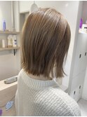艶髪髪やわらかパッツンベージュヘア♪Narito
