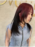 20代30代40代シースルーバングヘア×スカーレット