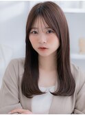 シースルーバングアースカラーエアストレートh3上尾20代30代40代