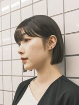 ボブ　外ハネボブ　くびれヘア　夏　縮毛矯正　ハイライトカラー