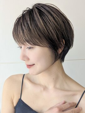 エンクス(enx) ホワイトグレージュミニウルフデジタルパーマチェリーブラウン