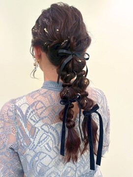 ビューティービースト 石垣店(beauty:beast) 編みおろしツイン/ヘアセット/リボン/結婚式