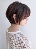 say.ボブミニボブくびれボブレイヤーボブハイライトダークレッド