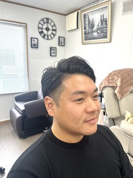 メンズカット　七三分け　