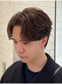ニュアンスフェザーパーマショートツーブロック眉毛