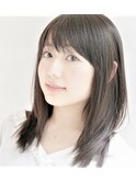 黒髪/グレーベージュ/レイヤーロング/前髪パーマ/銀座