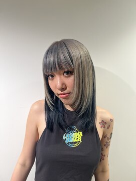 ゴウトゥデイ 渋谷MODI店(GO TODAY) グレーとネイビーのアンブレラカラー