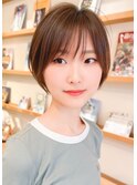 大人可愛い20代30代小顔丸みショートボブマッシュ