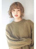ミディアム×ダブルカラー×ミックス巻き