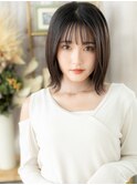 艶感ダークアッシュ切りっぱなしミディアムa浦和20代30代40代