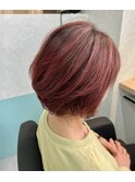 ショートピンクハイライト