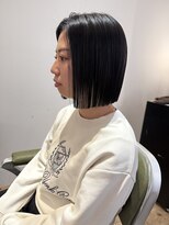 アン(un)&nbsp;ぷちゅん/切りっぱなしボブ/ぱっつんボブ/ブルーブラック