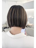 切りっぱなしボブプレイングカラーショートボブミニボブ大阪梅田