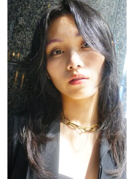 キジ(KIJI) フェイスレイヤー/レイヤー/ステップカット/黒髪ロング