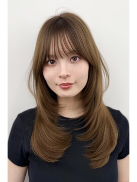 アマトウキョウ アユンチェ(AMA TOKYO×AYUNCHE) 韓国ヘア　透明感カラー　2wayバング  レイヤーカット   顔周り