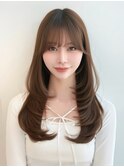 大人艶髪ロングレイヤースタイル/ヘーゼルベージュ