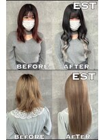エスト 大阪梅田(EST) レミー100%高級人毛/53cm☆シールエクステ70枚+カラー