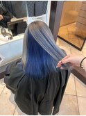 ハイライトブリーチダブルカラーレイヤーカットくびれレイヤー