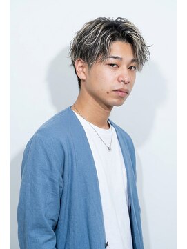 リベルテ グリット(Liberte Grit) メンズマッシュ×ツイストスパイラルパーマ×ブリーチメッシュ