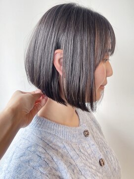 モリオフロムロンドン 原宿本店(morio from London) 【morio 原宿】前下がりボブ　ストレート　グレージュ