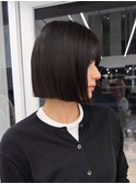 前下がり切りぱなしストレートボブ/髪質改善