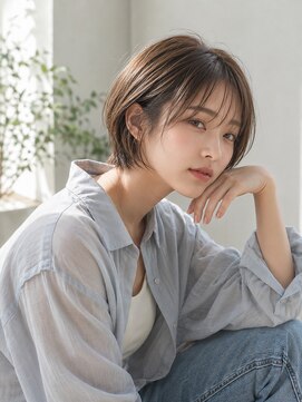 フレイムス ヘアアンドリラックス 大宮東口店(Frames) ショートボブ髪型20代30代40代50代前髪あり前髪なし面長丸顔大宮
