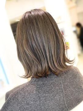 ファイブボックスヘアー 広島(five vox hair) 【白髪染め】3ステップカラー 大人ボブ